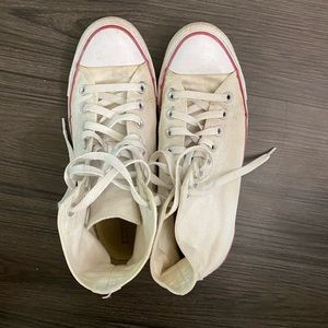 white hey top converse